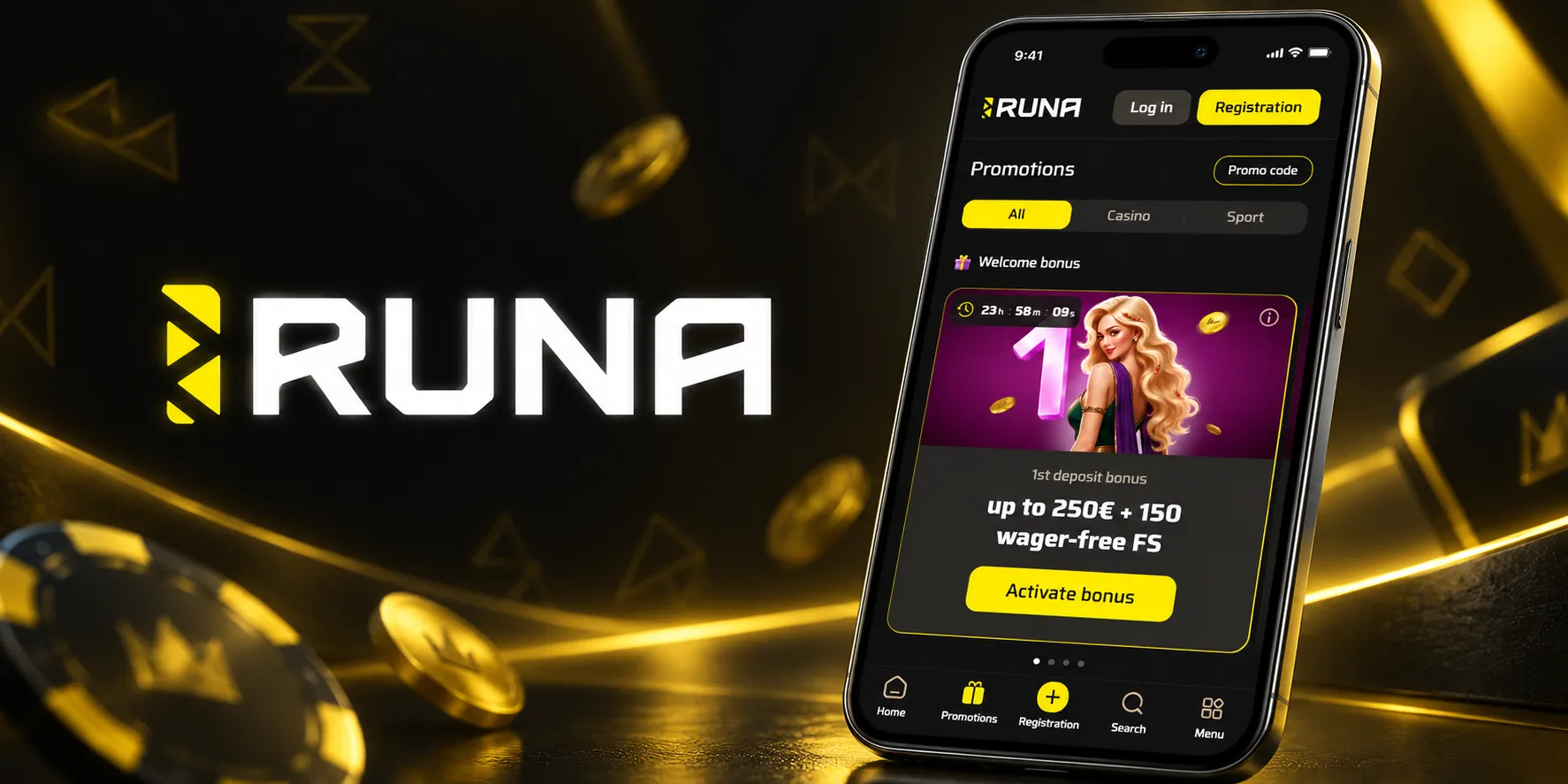 Runa Casino App Screenshot